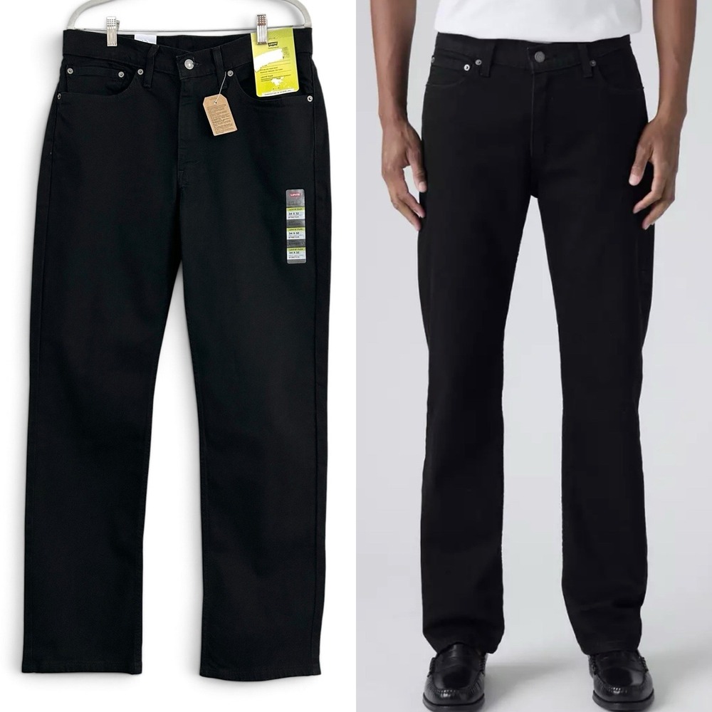 Levi's 514 Flex Men's 34 x 32 Black Straight Leg Cotton Stretch Denim Jeans NWT